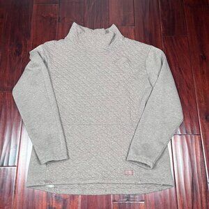 L. L. Bean Quilted Pullover Mock Vintage Olive Woman Large